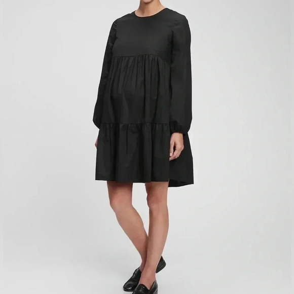 GAP Black Maternity‎ Tiered Dress Size Small - Picture 3 of 6